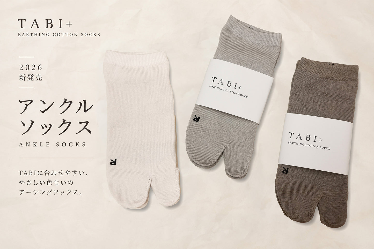 TABI+（タビプラス）アンクルソックス　アッシュ